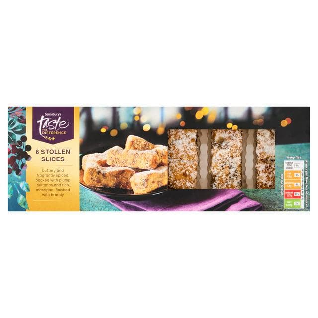 Sainsbury's 6 x Stollen Slices, Taste the Difference 200g - gallery image 1