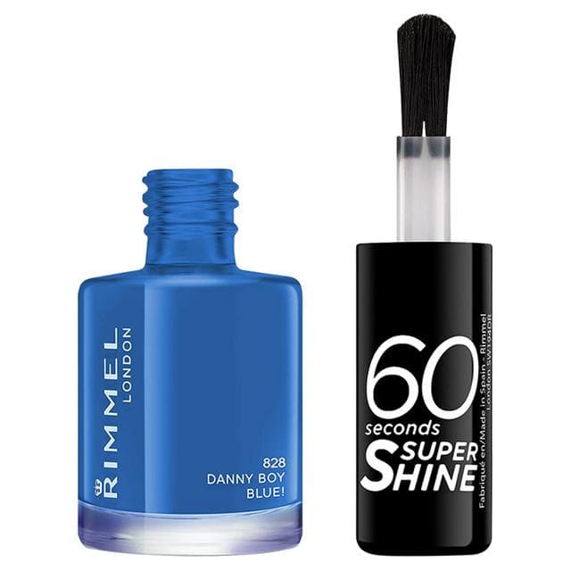 Rimmel London 60 Seconds Super Shine 828 Danny Boy, Blue! 8ml - gallery image 1