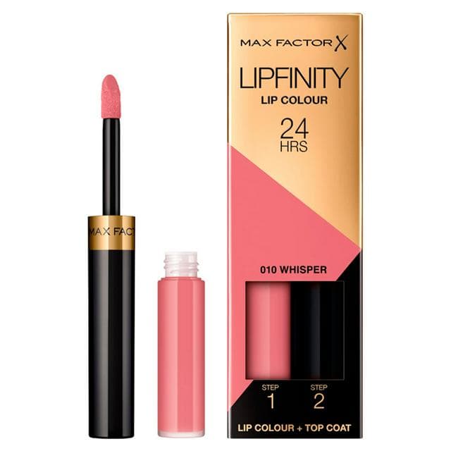 Max Factor Lipfinity Lip Colour Lipstick 2-Step Long Lasting 010 Whisper 2.3ml + 1.9g - gallery image 1