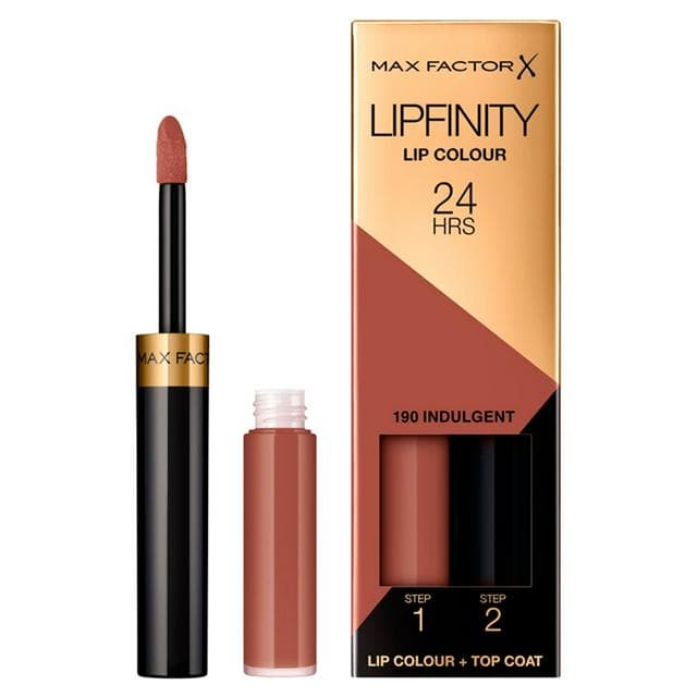 Max Factor Lipfinity Lip Colour Lipstick 2-Step Long Lasting 190 Indulgent 2.3ml+1.9g - gallery image 1