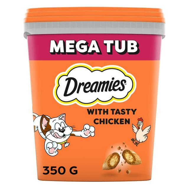 Dreamies Biscuits with Chicken Cat Treat Bulk Mega Tub 350g - gallery image 1