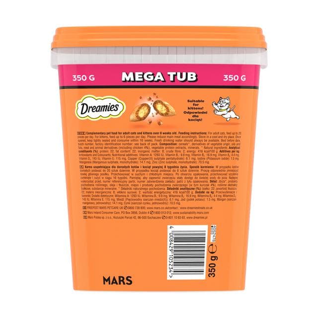 Dreamies Biscuits with Chicken Cat Treat Bulk Mega Tub 350g - gallery image 6