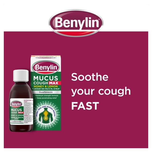 Benylin Mucus Cough Max Honey & Lemon Flavour Syrup 150ml - gallery image 2