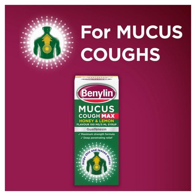Benylin Mucus Cough Max Honey & Lemon Flavour Syrup 150ml - gallery image 3