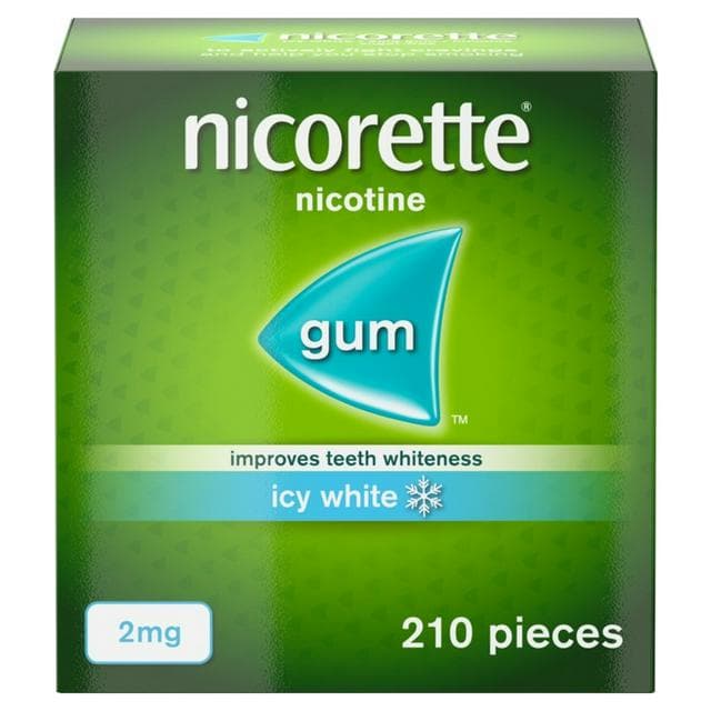 Nicorette Icy White Gum Pieces Quit Smoking Aid x210 2mg - gallery image 1