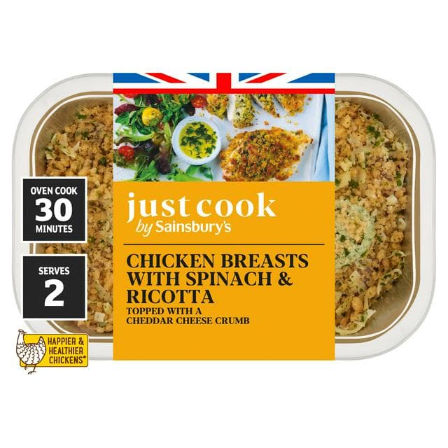 Sainsbury's Just Cook Chicken Breasts with Spinach & Ricotta 360g - gallery image 1