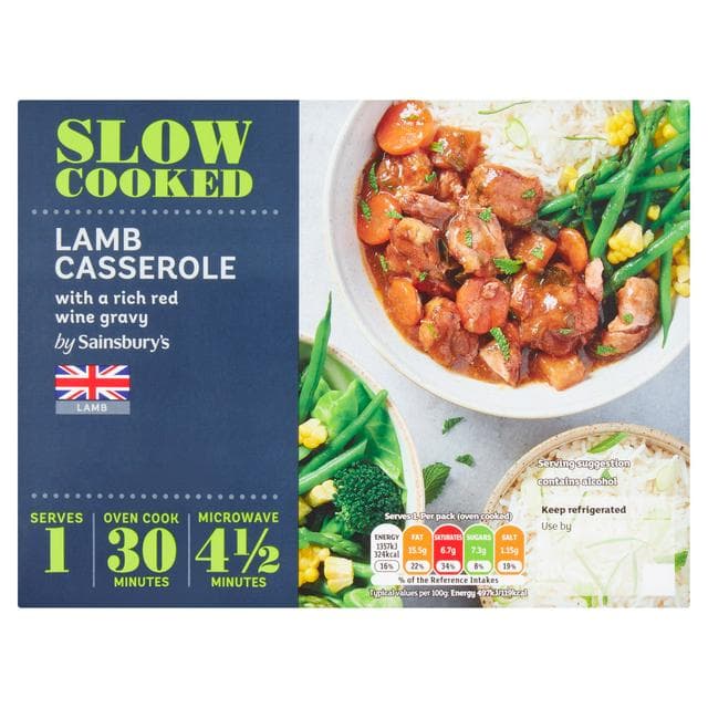 Sainsbury's Slow Cooked British Lamb Casserole With Rich Red Wine Gravy 300g (Serves 1) - gallery image 1