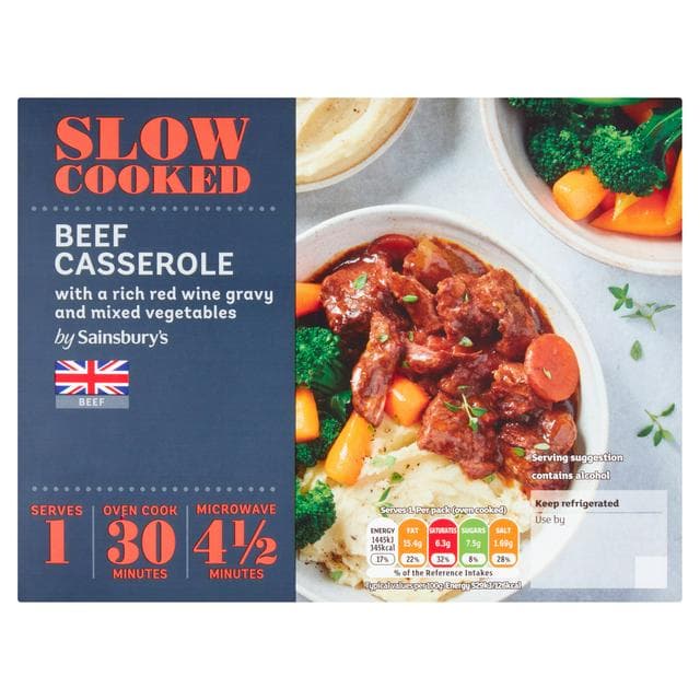 Sainsbury's Slow Cooked British Beef Casserole With Rich Red Wine Gravy & Mixed Vegetables 300g (Serves 1) - gallery image 1