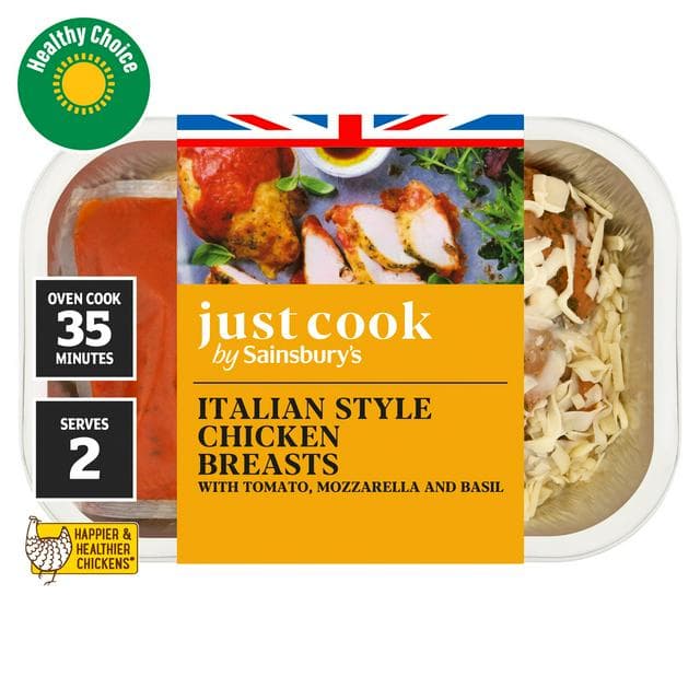 Sainsbury's Just Cook Italian Style Chicken Breasts with Tomato Mozzarella & Basil 415g - gallery image 1