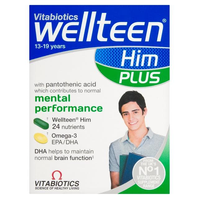 Vitabiotics Wellteen Him Plus 13-19 Years Dual Pack Tablets/Capsules x56 - gallery image 1