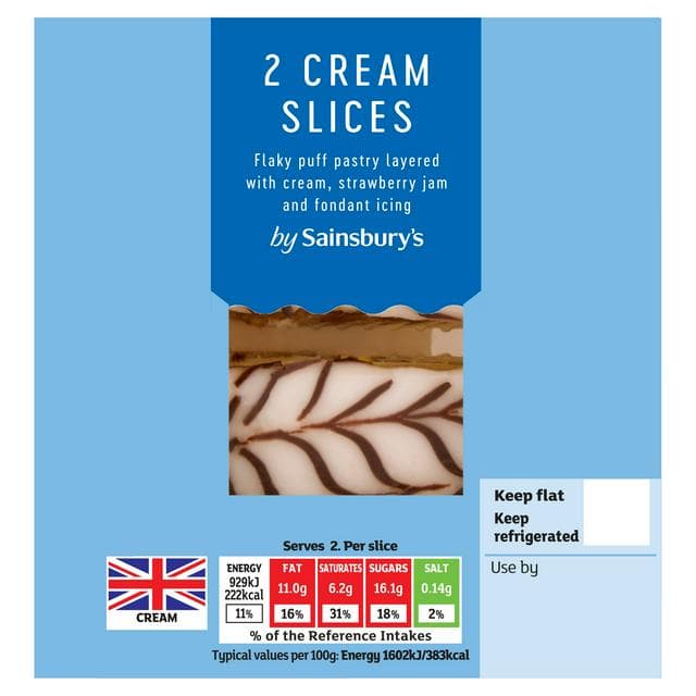 Sainsbury's Cream Slices 2x58g - gallery image 1