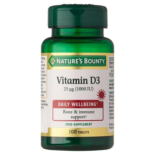 Nature's Bounty Vitamin D3 Tablets 25mg x100 - gallery image 1