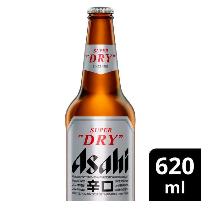 Asahi Super Dry Beer Lager Bottle 620ml - gallery image 1