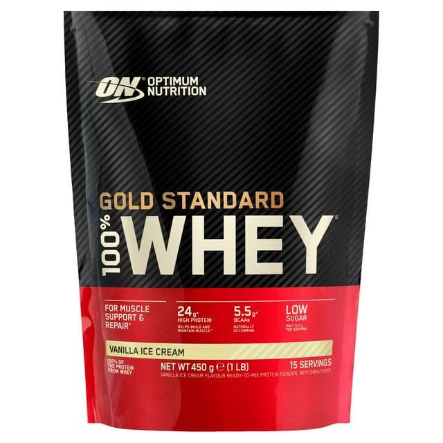 Optimum Nutrition Gold Standard Whey Protein Powder Vanilla Ice Cream Flavour 15 servings 450g - gallery image 1