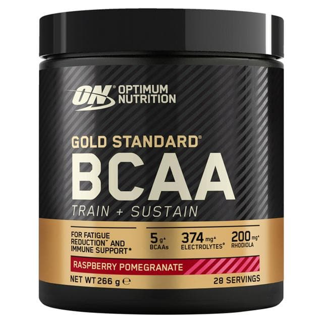 Optimum Nutrition Gold Standard BCAA Train + Sustain Powder Raspberry Pomegranate Flavour 28 Servings 266g - gallery image 1