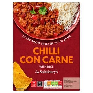 Sainsbury's Chilli Con Carne & White Rice Ready Meal For 1 400g