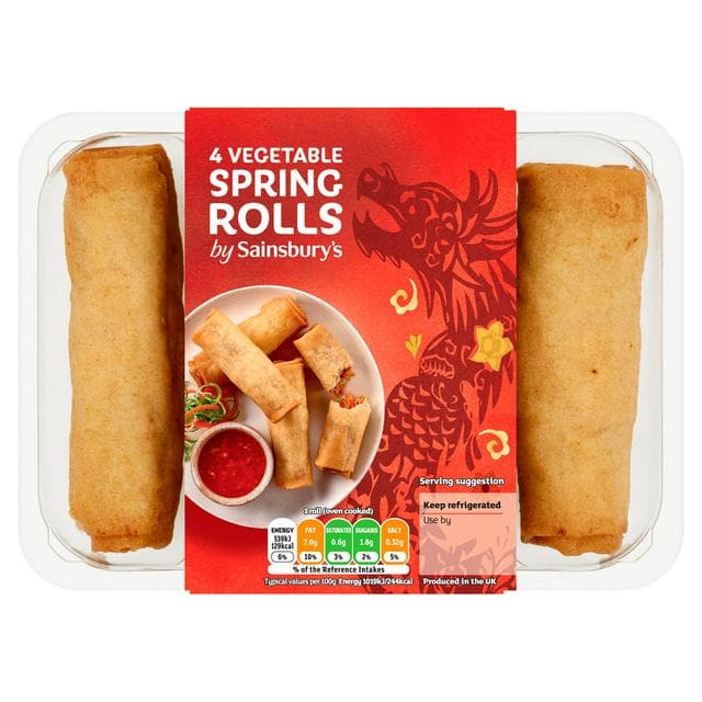 Sainsbury's Vegetable Spring Rolls x4 240g - gallery image 1