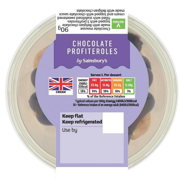 Sainsbury's 90g Chocolate Profiterole Dessert - gallery image 1