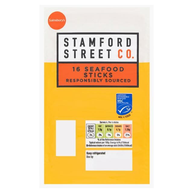 Stamford Street Co. MSC Seafood Sticks x16 250g - gallery image 1