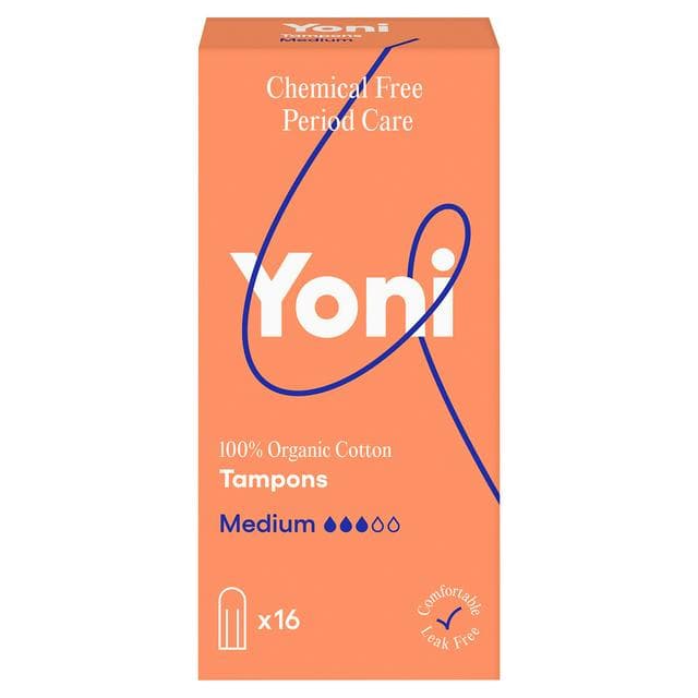 Yoni Organic Cotton Non Applicator Tampon Medium x16 - gallery image 1