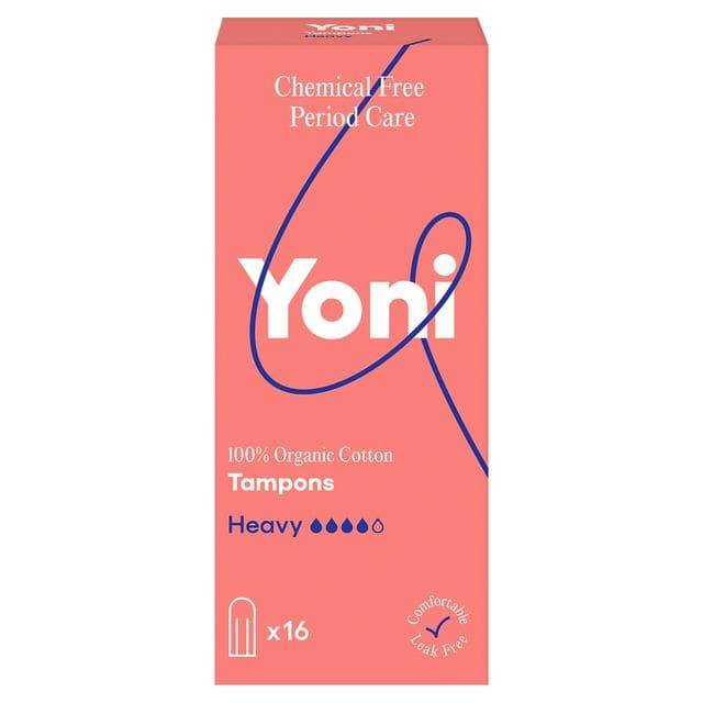 Yoni Organic Cotton Non Applicator Tampons Heavy x16 - gallery image 1
