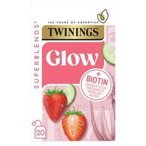 Twinings Superblends Glow with Strawberry, Cucumber & Green Tea, 20 Tea Bags