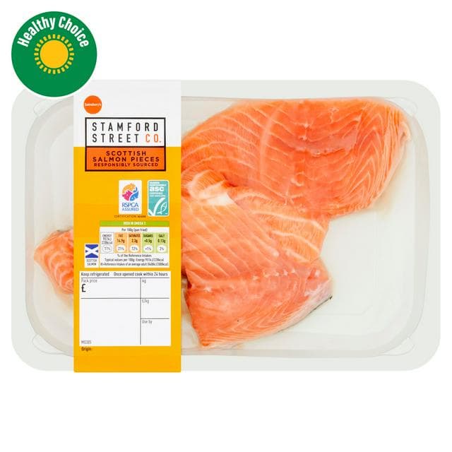 Stamford Street Co. Skin on ASC Scottish Salmon Pieces (Approx. 420g) - gallery image 1
