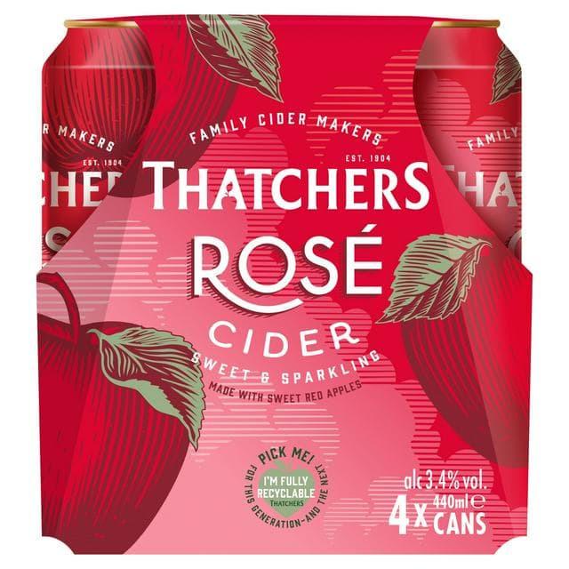Thatchers 4 x 440ml Rosé Apple Cider - gallery image 1