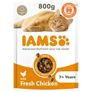 IAMS with Fresh Chicken 7+Years Dry Cat Food 800g
