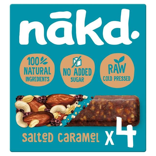 Nakd Salted Caramel Fruit & Nut Bars 4x35g - gallery image 1