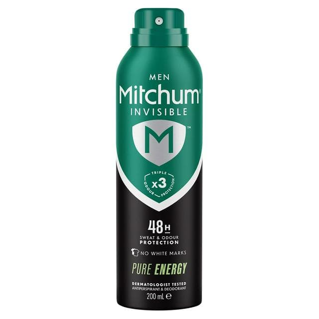 Mitchum Invisible Men 48HR Protection Pure Energy Anti-Perspirant & Deodorant 200ml - gallery image 1