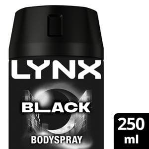 Lynx 250ml Black 48h Deodorant Aerosol Body Spray for Men