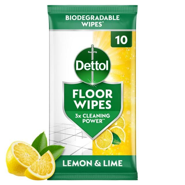Dettol Multipurpose Antibacterial Biodegradable Floor Cleaning Wipes Lemon x10 - gallery image 1