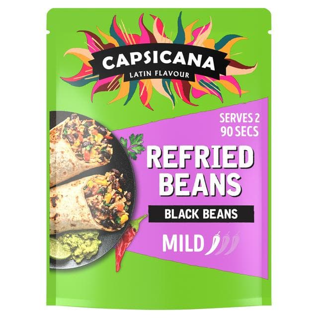 Capsicana The Ultimate Refried Black Beans 200g - gallery image 1