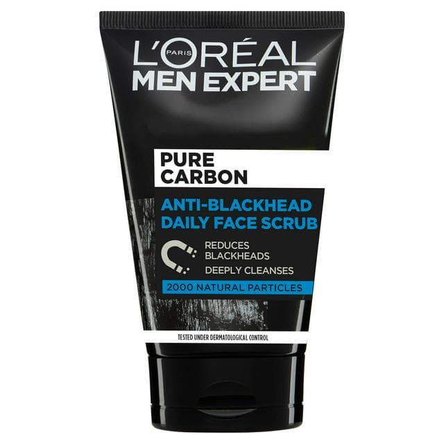 L'Oreal Men Expert Pure Charcoal Anti-Blackhead Daily Face Scrub 100ml - gallery image 1