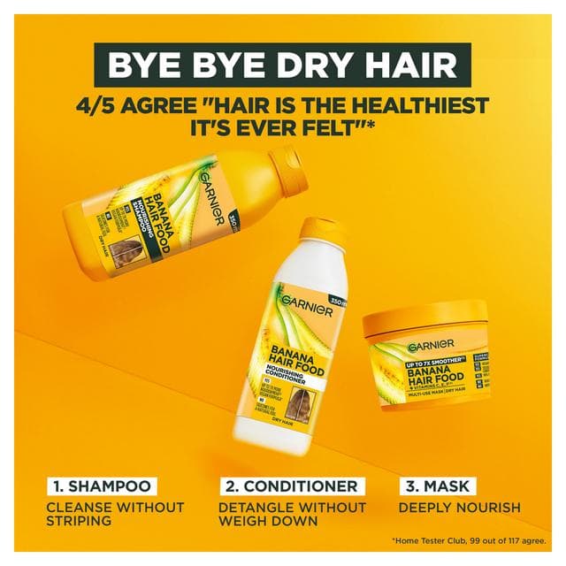 Garnier Ultimate Blends Hair Food Banana 3-in-1 Dry Vegan Hair Mask 390ml - gallery image 5