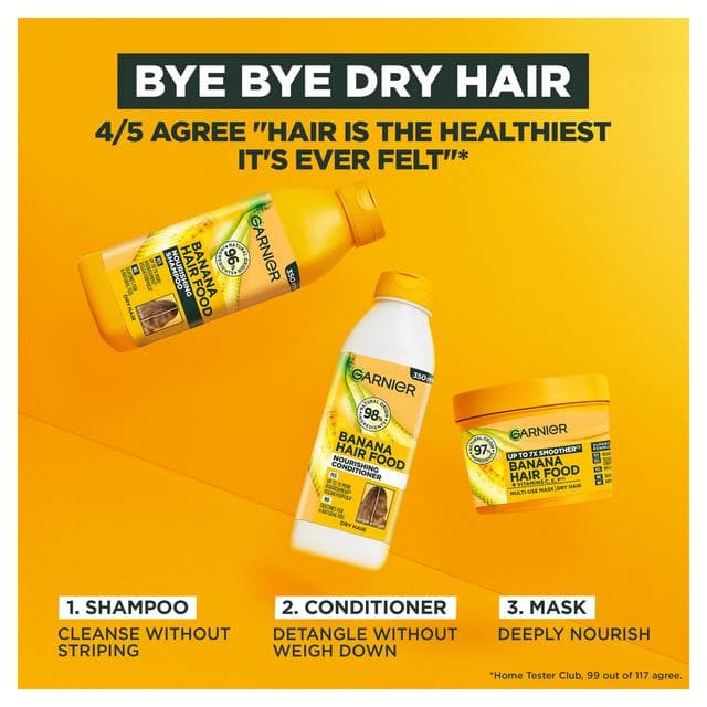 Garnier Ultimate Blends Hair Food Banana 3-in-1 Dry Vegan Hair Mask 390ml - gallery image 5