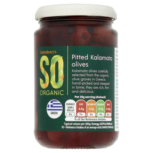 Sainsbury's SO Organic Pitted Kalamata Olives 295g (150g*) - gallery image 1