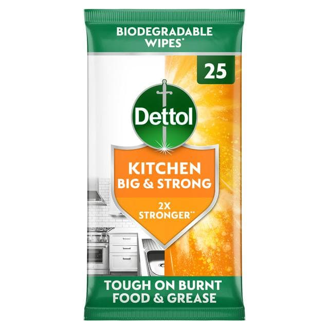 Dettol Big & Strong Kitchen Surface Cleaning Wipes 25s - gallery image 1