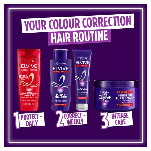 L'Oreal Elvive Colour Protect Anti-Brassiness Purple Shampoo 200ml - gallery image 2