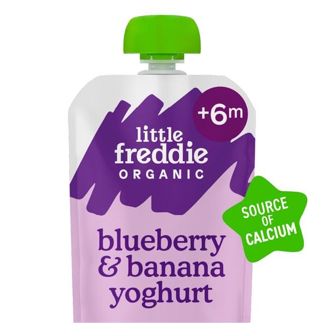 Little Freddie Organic Blueberry & Banana Greek Style Yoghurt Baby Food Pouch 6+ Months 100g - gallery image 2