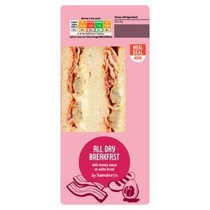 Sainsbury's All Day Breakfast with Tomato Sauce on White Bread