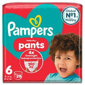 Pampers Baby-Dry Nappy Pants Size 6 15kg+ Essential Pack x28