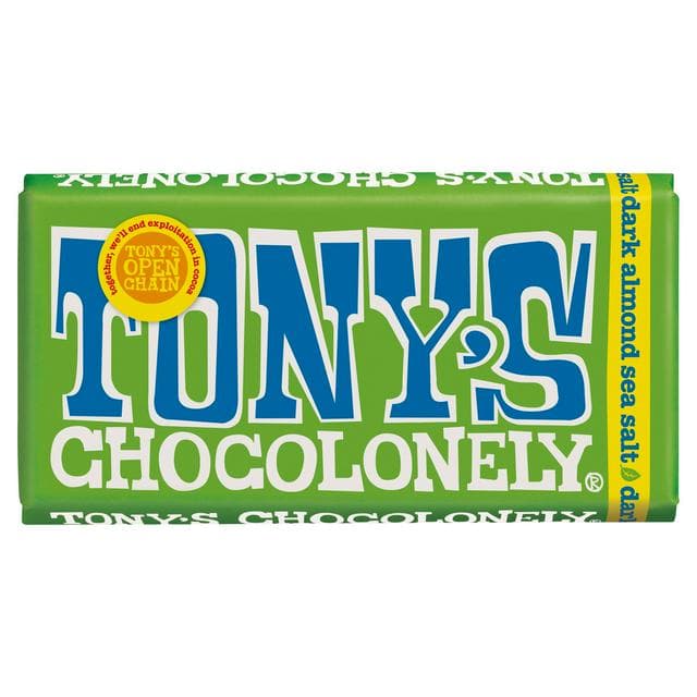 Tony's Chocolonely Dark Chocolate Almond Sea Salt 51% 180g - gallery image 1