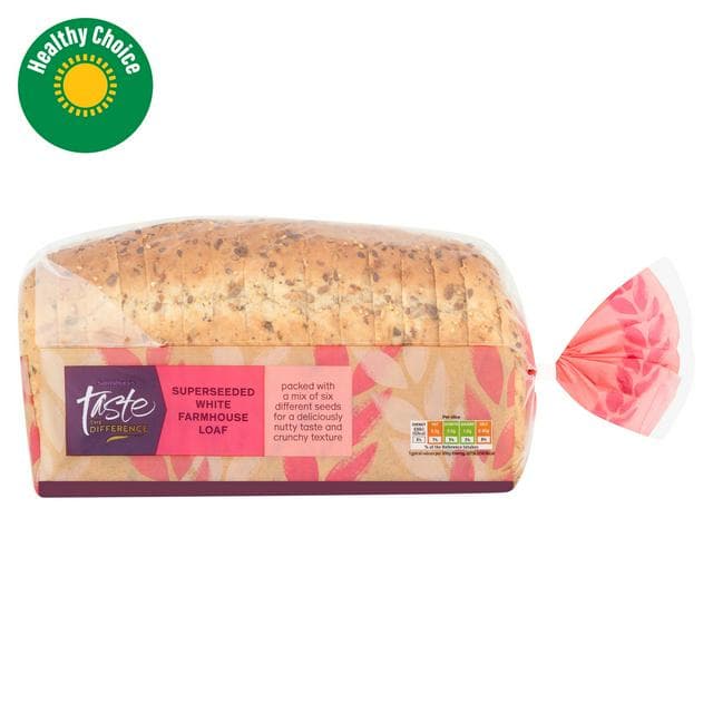 Sainsbury's Super Seeds White Farmhouse Bread, Taste the Difference 800g - gallery image 1