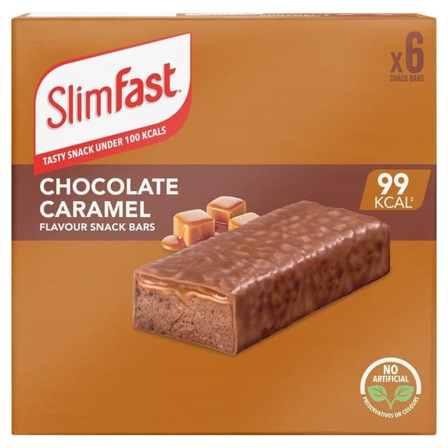 SlimFast Snack Bars Chocolate Caramel Flavour bar x6 25g - gallery image 1