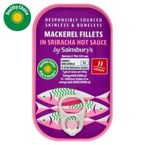 Sainsbury's Mackerel Fillets in Sriracha Hot Sauce 125g