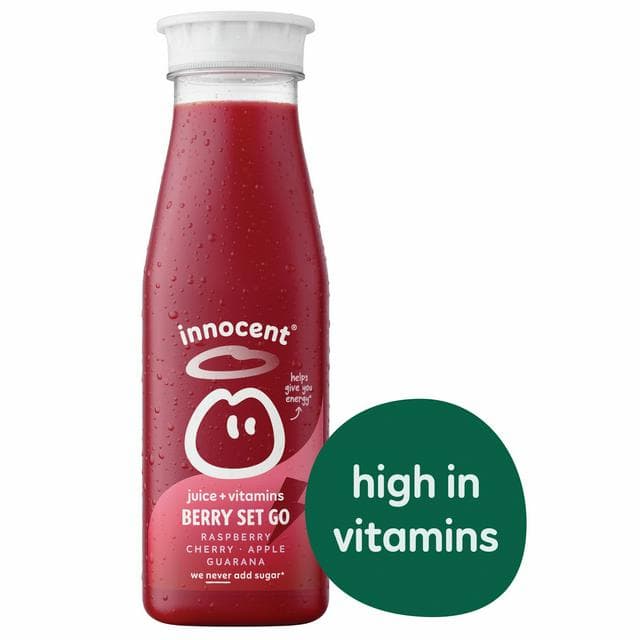 innocent Plus Berry Set Go Raspberry & Cherry Juice with Vitamins 330ml - gallery image 1