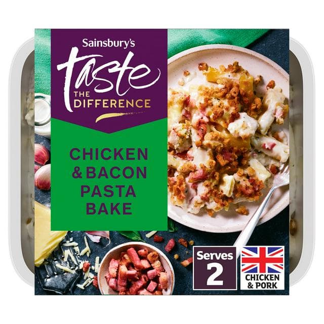 Sainsbury's Chicken & Bacon Pasta Bake Ready Meal For 2, Taste The Difference 750g - gallery image 1