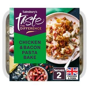 Sainsbury's Chicken & Bacon Pasta Bake Ready Meal For 2, Taste The Difference 750g